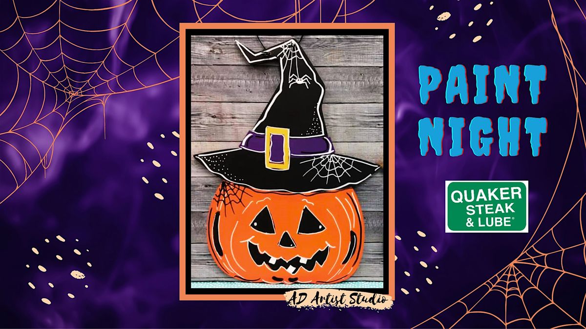 Halloween Pumpkin Door Hanger Paint Night