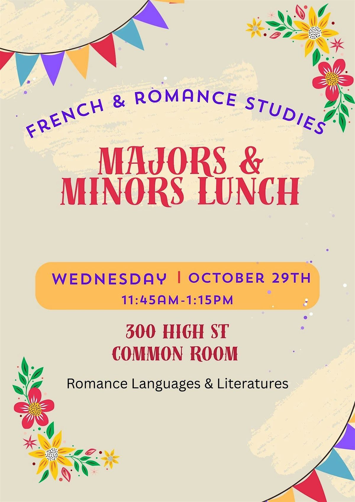 D\u00e9jeuner avec FRST Majors\/Minors et RMST Majors (fran\u00e7ais)