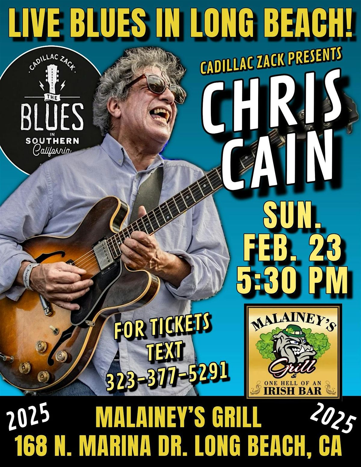 CHRIS CAIN - Blues Guitar Legend - in Long Beach!