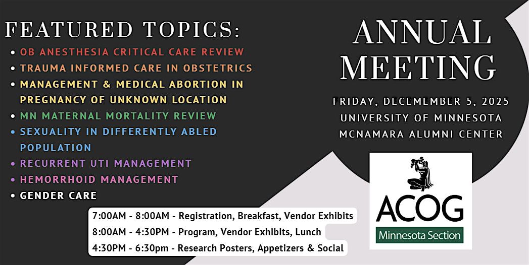 MN ACOG Annual Clinical Meeting - Exhibit Registration 2025