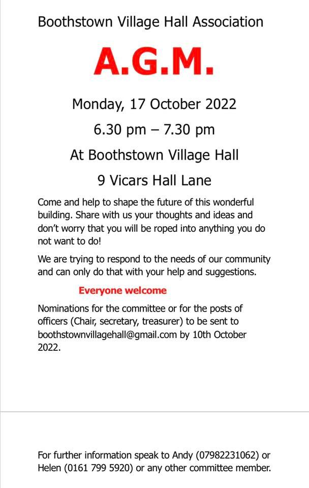 Boothstown Village Hall Association AGM Boothstown Village Hall boothstown-village-hall-association-agm-boothstown-village-hall