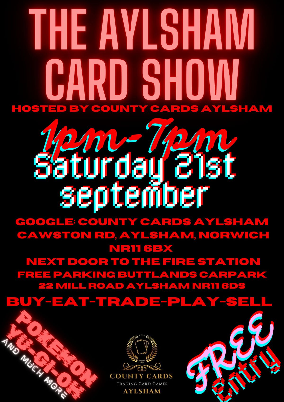 Aylsham card show Hosted by County cards 