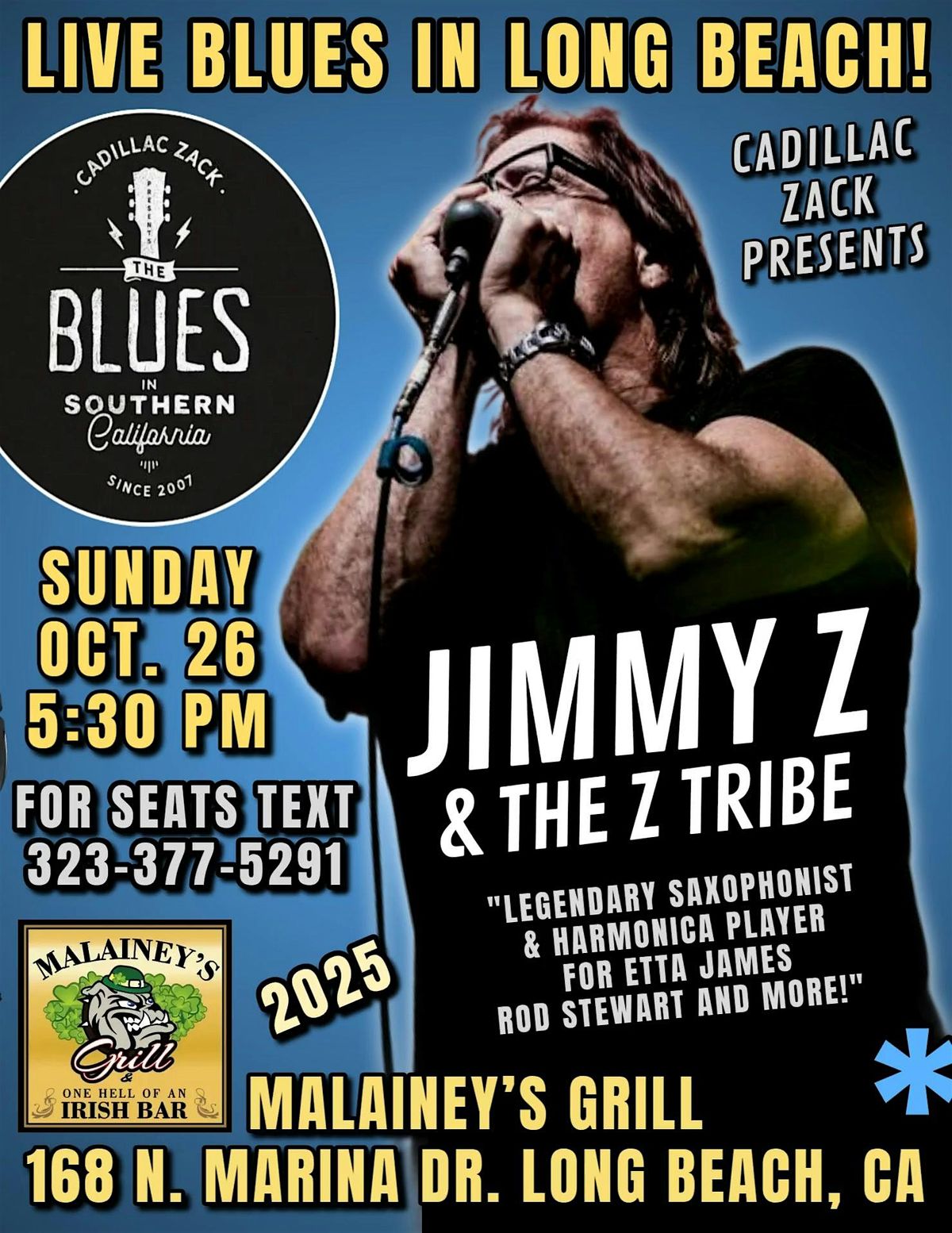 JIMMY Z - Blues Harp and Sax Master from Etta James Band - in Long Beach