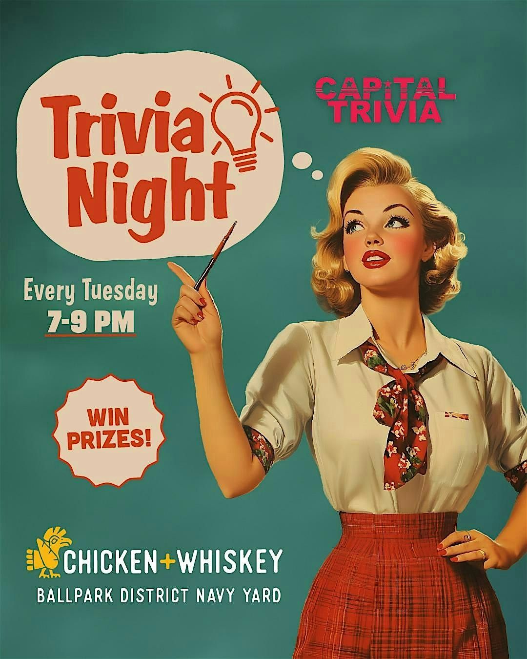 TRIVIA TUESDAYS @ CHICKEN + WHISKEY - NAVY YARD