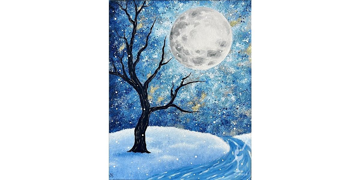 Winter's Moonlit River - Paint and Sip in San Antonio | Classpop!\u2122