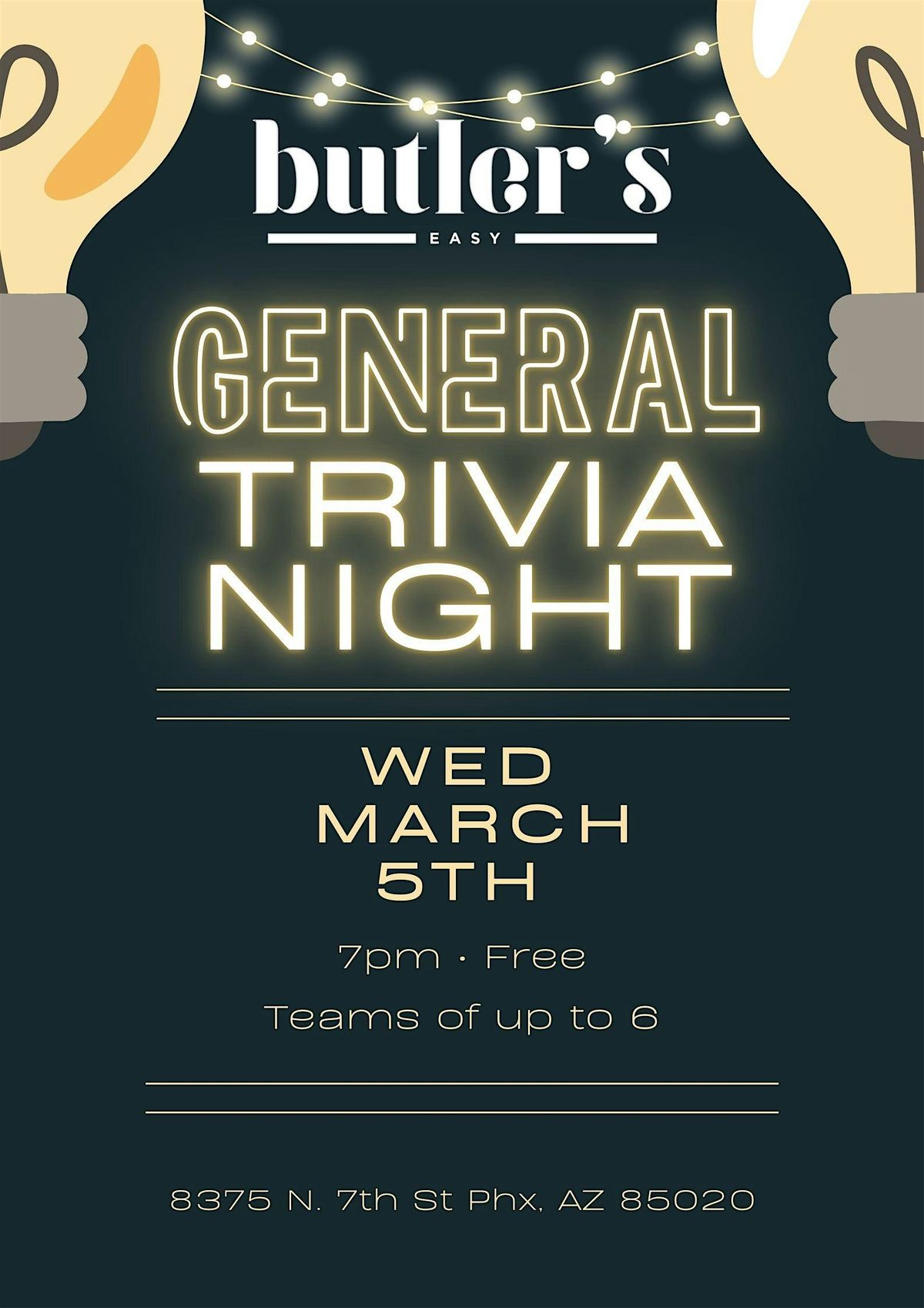 General Trivia at Butler's Easy