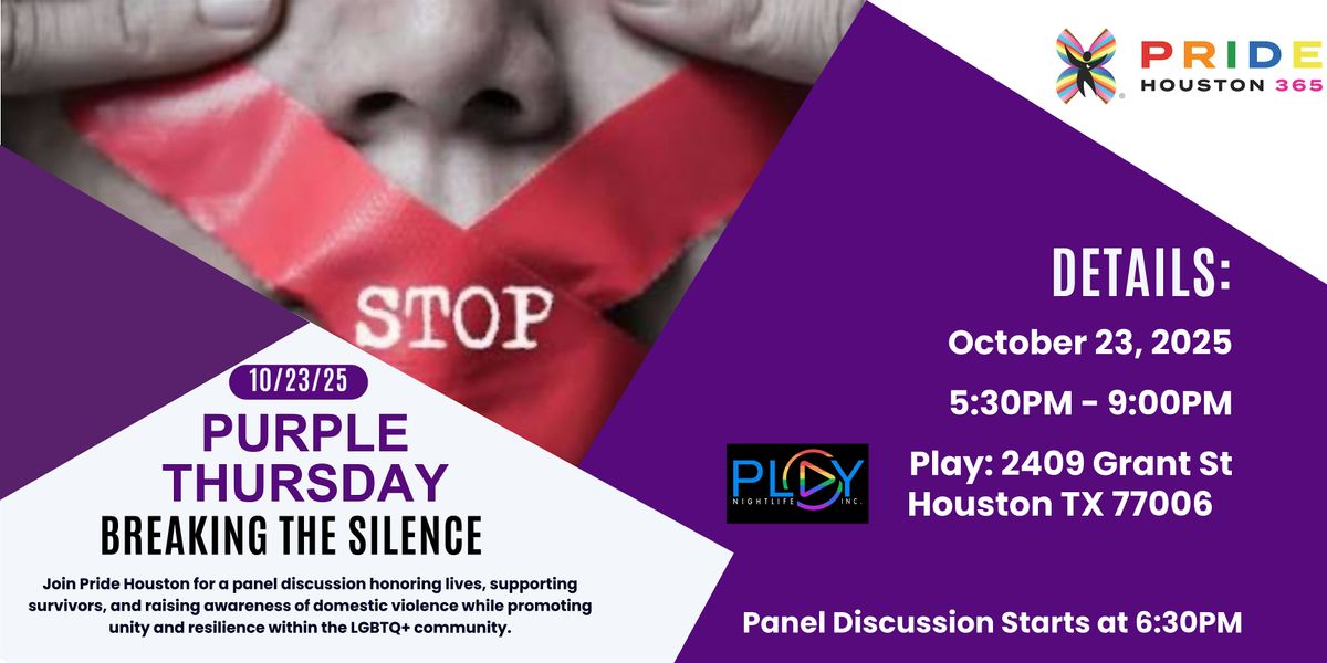 Purple Thursday: Breaking The Silence on Domestic Violence