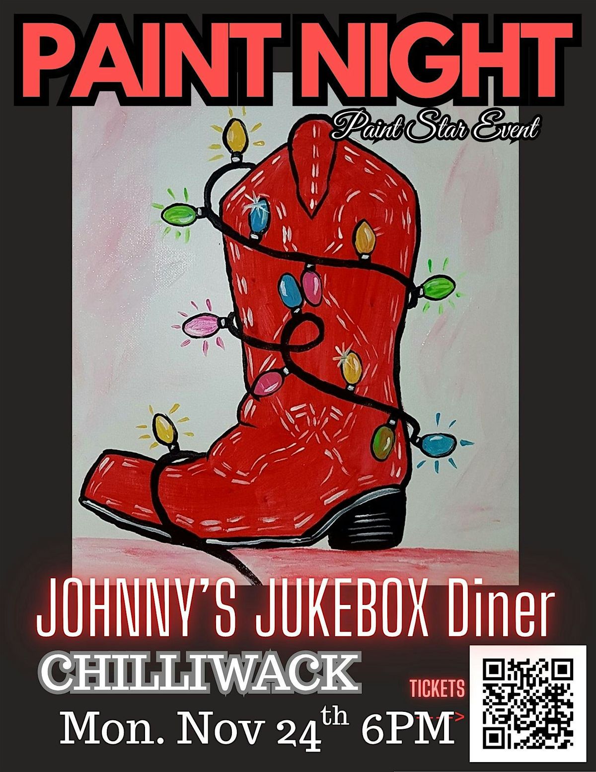 A  " COWBOY CHRISTMAS" Paint Star Night at Johnny's Jukebox in CHILLIWACK
