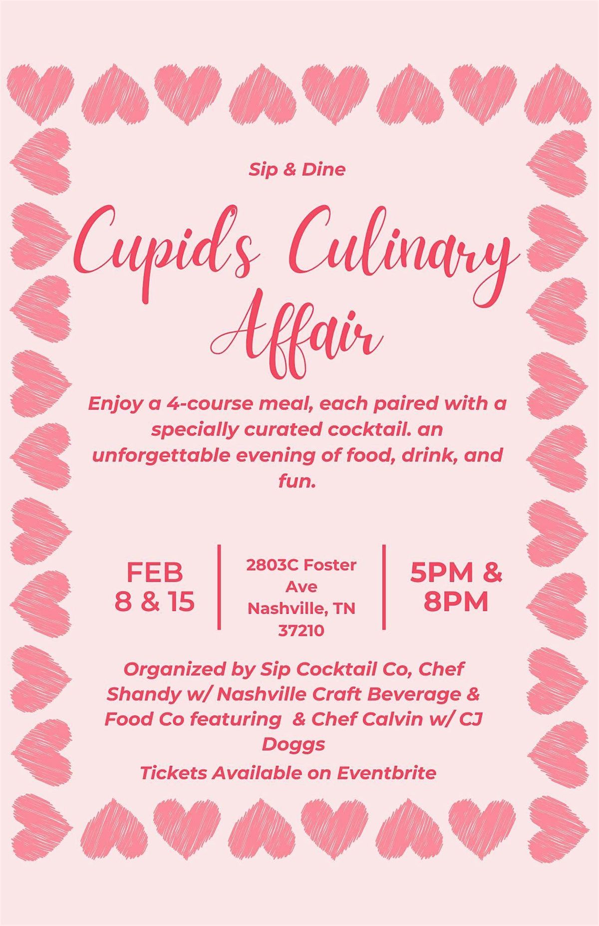 Cupid's Culinary Affair: A 4-Course Dinner with Cocktail Class Experience