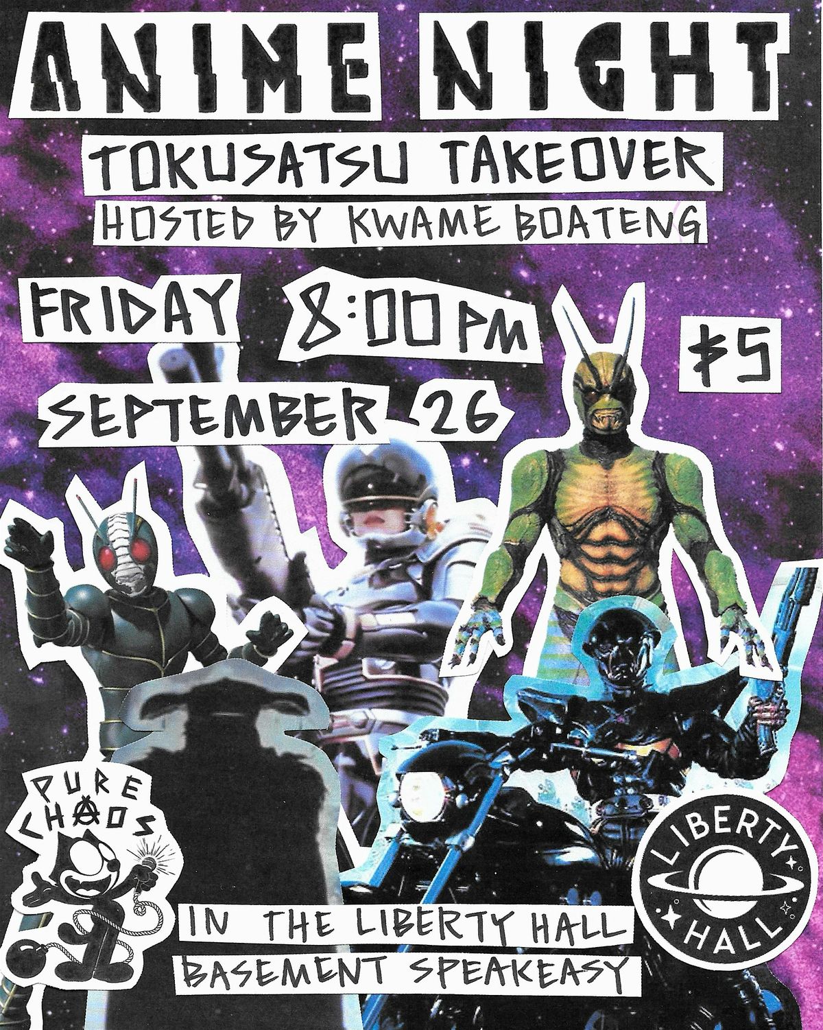 Anime Night - TOKUSATSU TAKEOVER - at Liberty Hall