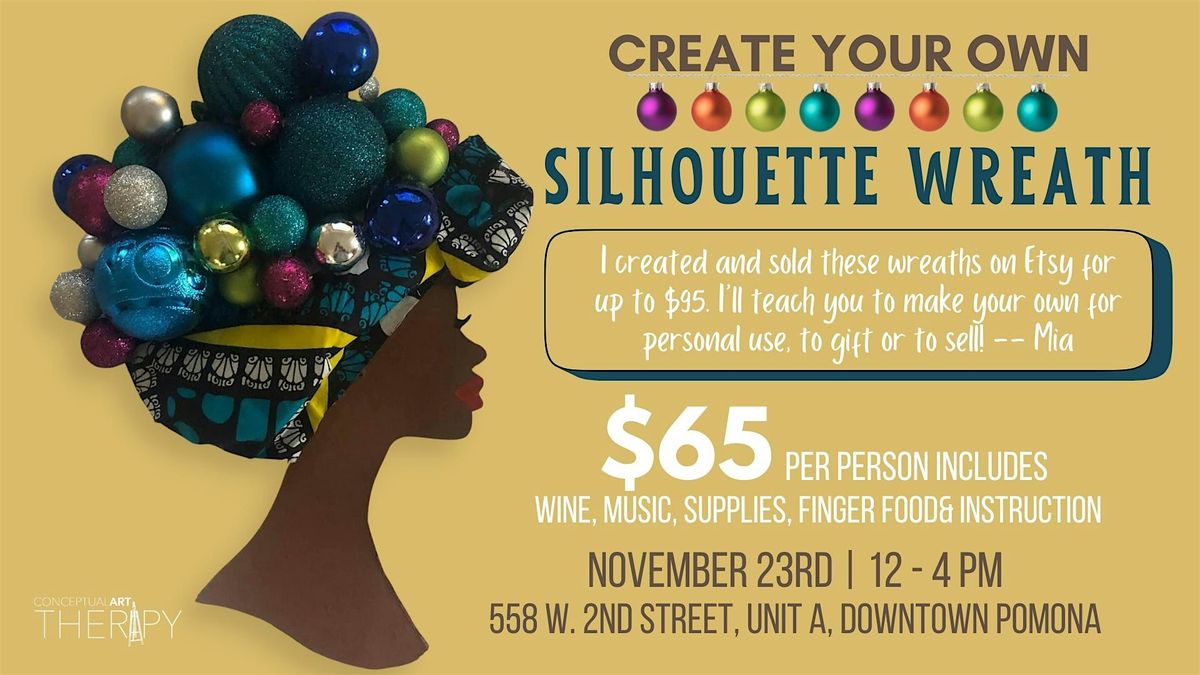 CREATE & SIP: BLACK WOMAN SILHOUETTE WREATH