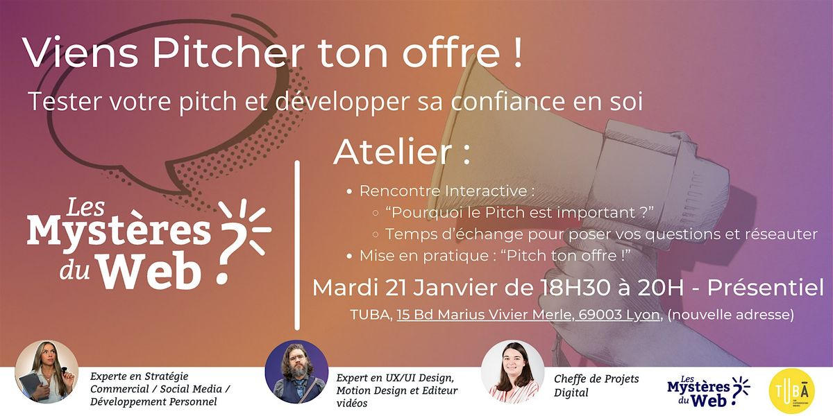 Atelier - Viens Pitcher ton offre ! | mardi 21 janvier 2025