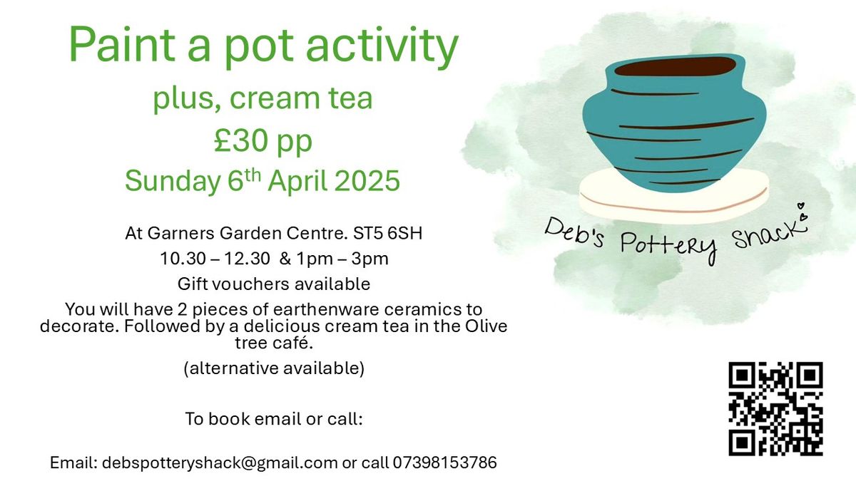 Mother's Day Paint a Pot Session plus Cream Tea