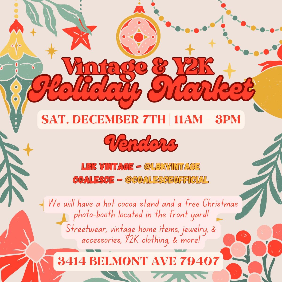 Sip N\u2019 Shop Holiday Market: Vintage & Y2K!