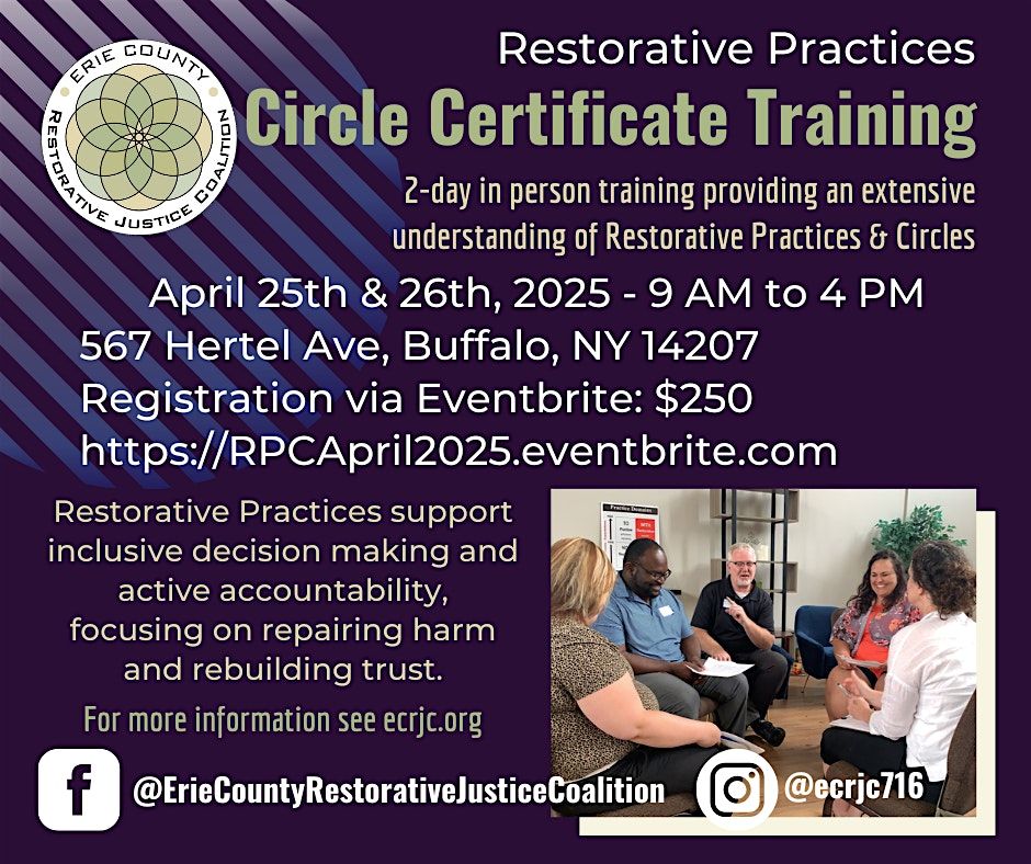 2-Day Restorative Practices Circle Certificate Training (April 2025)