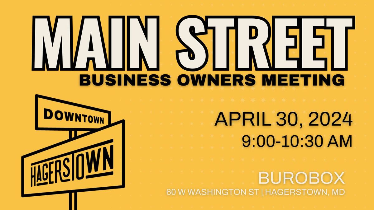 Main Street Business Owners Meeting
