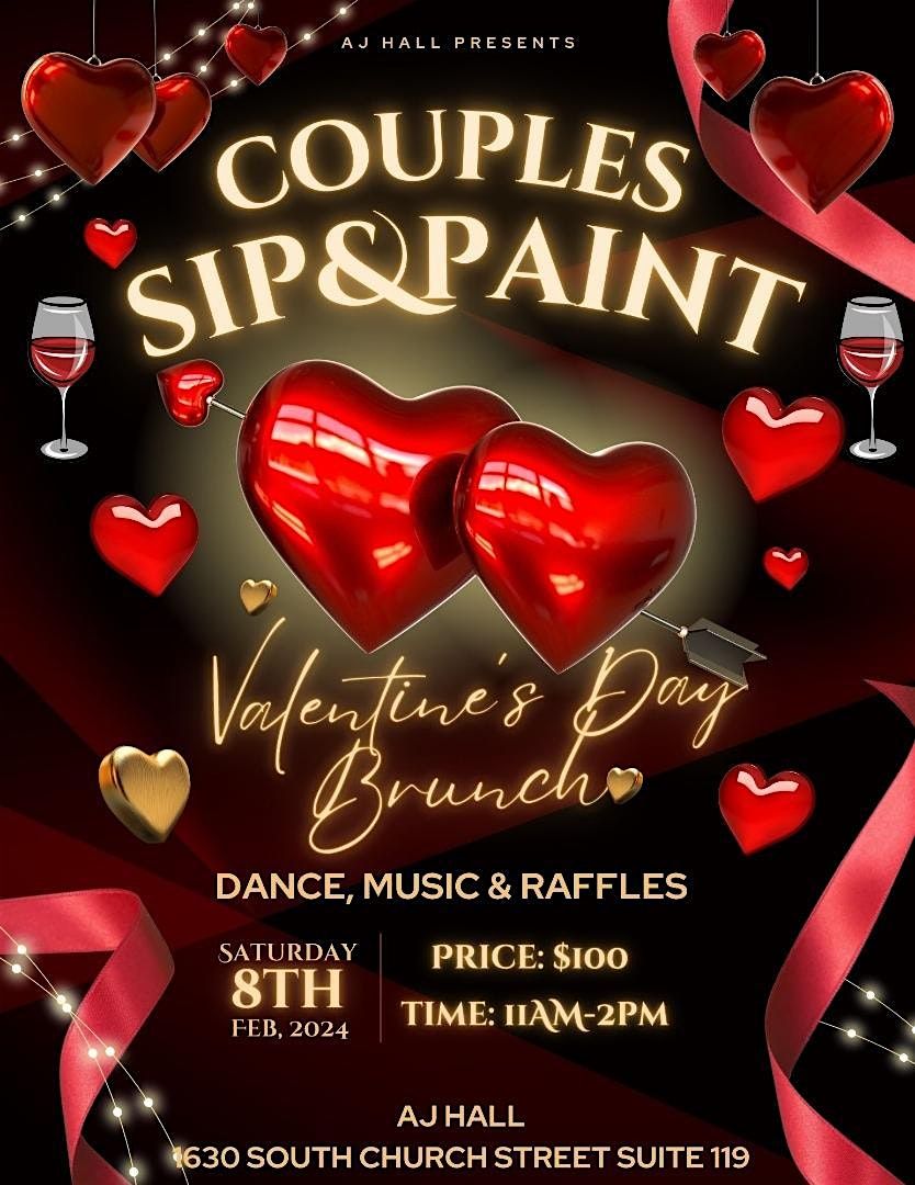 Couples Sip & Paint Valentine Day Brunch