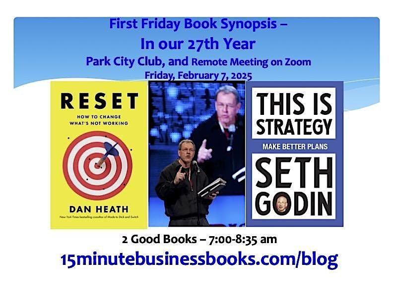 First Friday Book Synopsis, Friday, February 7, 2025