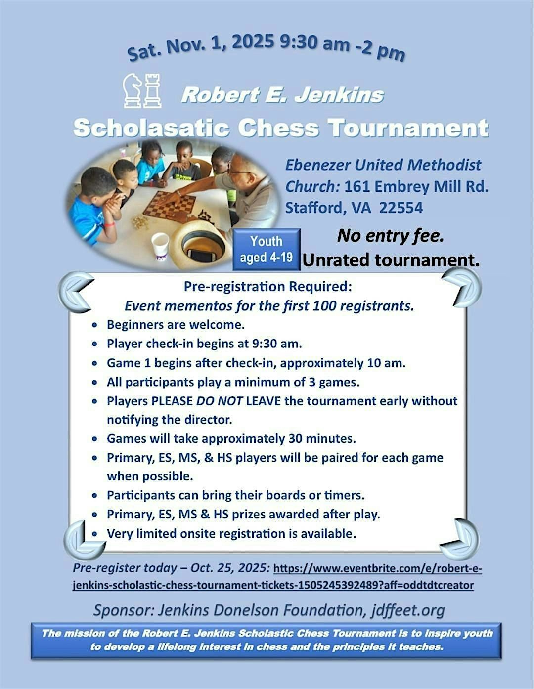 Robert E. Jenkins Scholastic Chess Tournament.