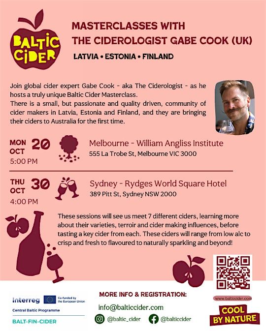 Cider Masterclass with THE CIDEROLOGIST GABE COOK - Melbourne