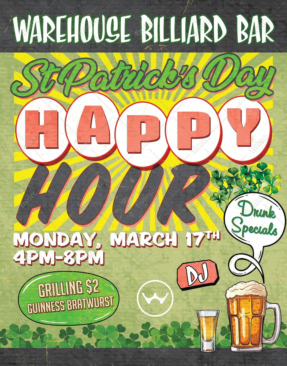 ST. PATRICK\u2019S DAY HAPPY HOUR $2 BRATWURSTS