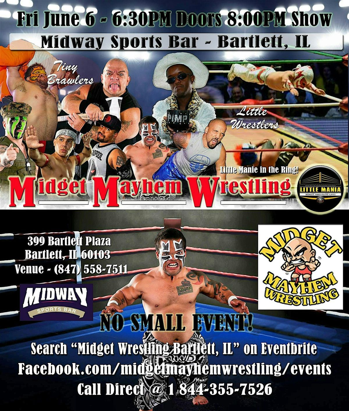 Midget Mayhem \/ Little Mania Wrestling in Through the Ring! Bartlett IL 21+