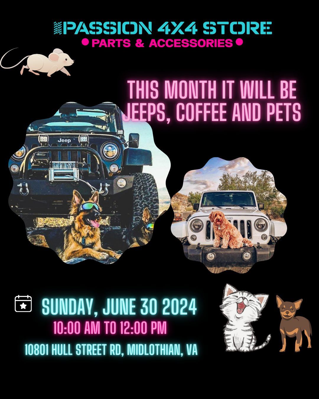 COFFEE, JEEPS AND PETS  