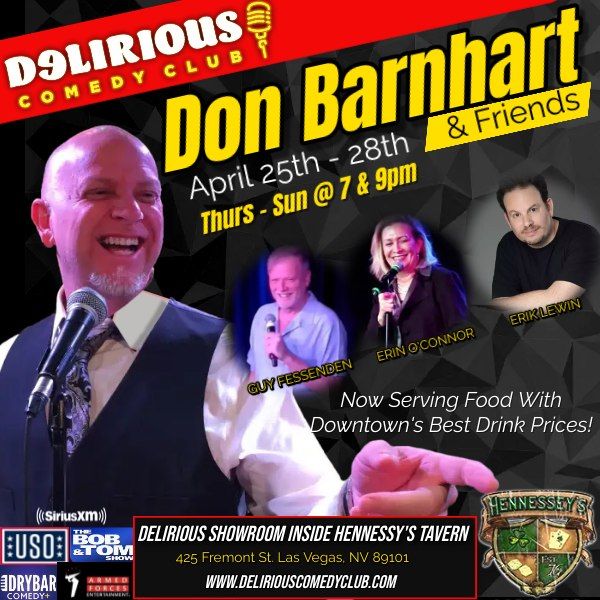 Delirious Comedy Club Presents Don Barnhart, Guy Fessenden, Erin O'Connor & Erik Lewin
