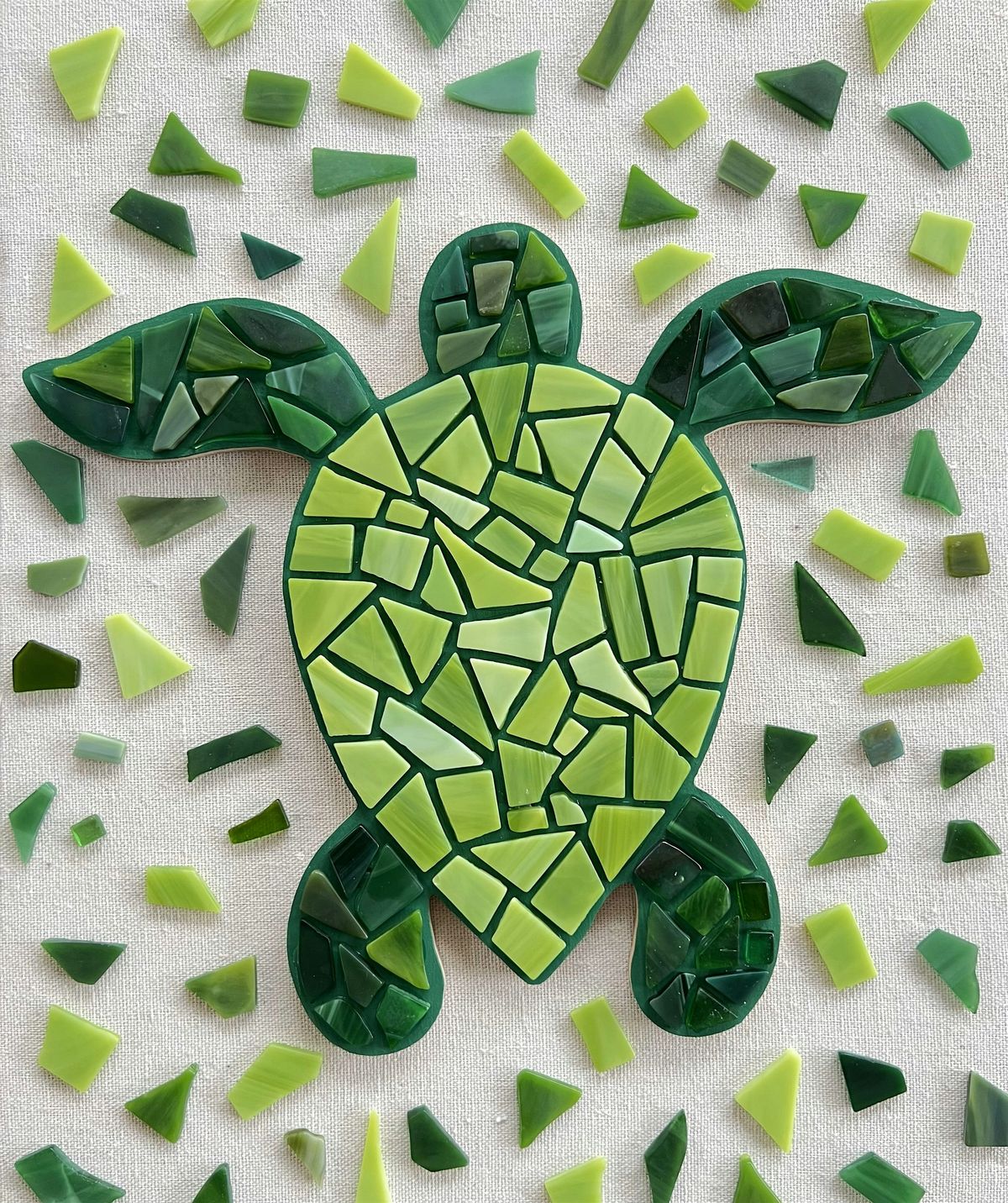 Sea Turtle glass Mosaic class at The Vineyard at Hershey