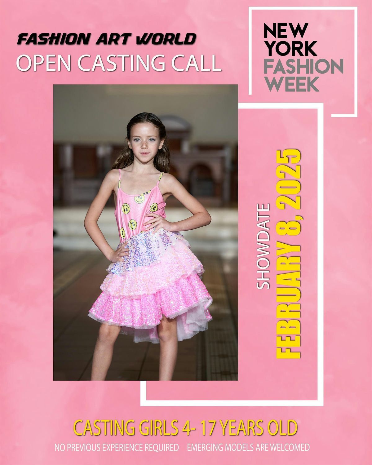 January 26 New York Fashion Week Casting Call For Girls 4 - 17 Years Old