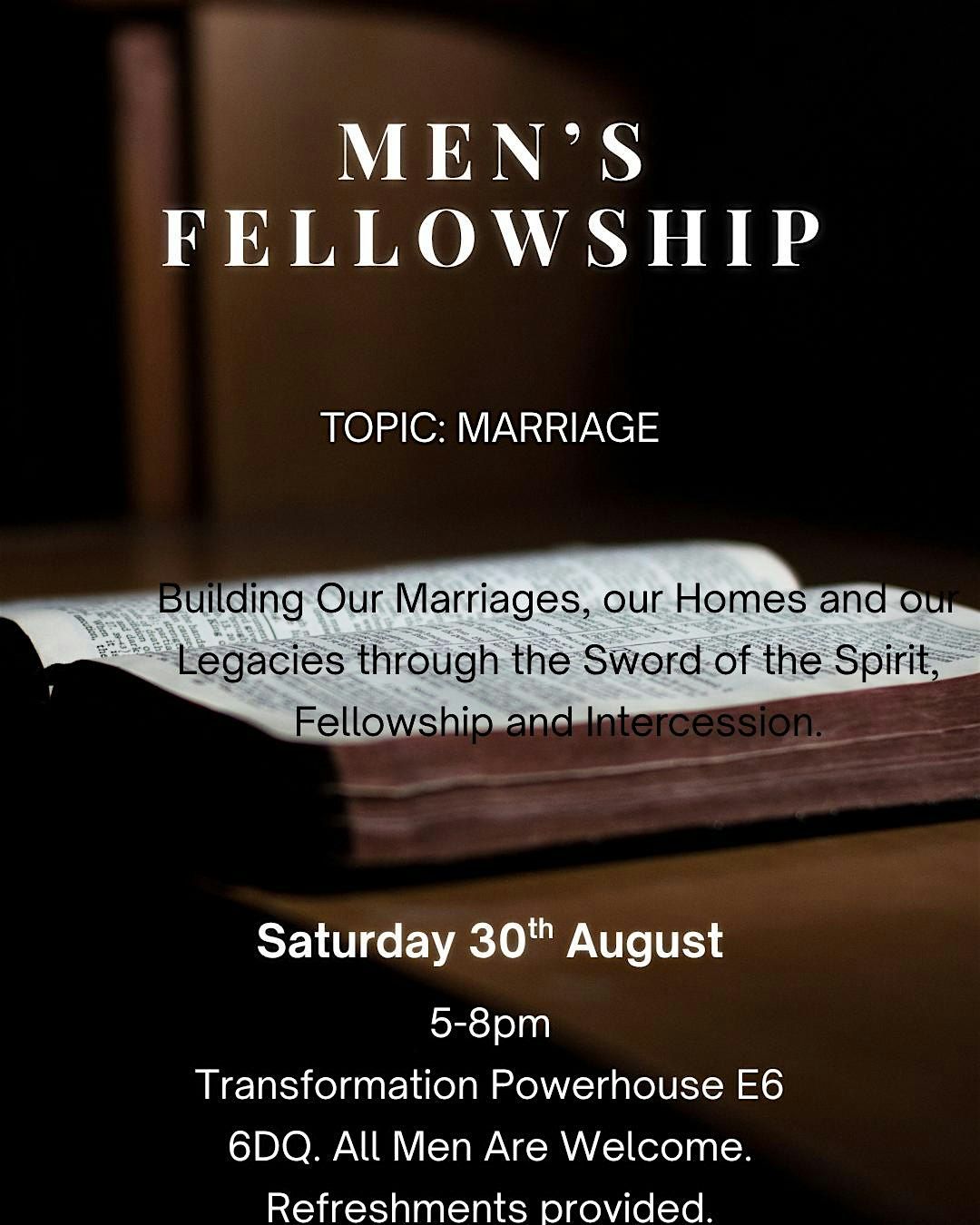 Men's Fellowship on the topic of Marriage