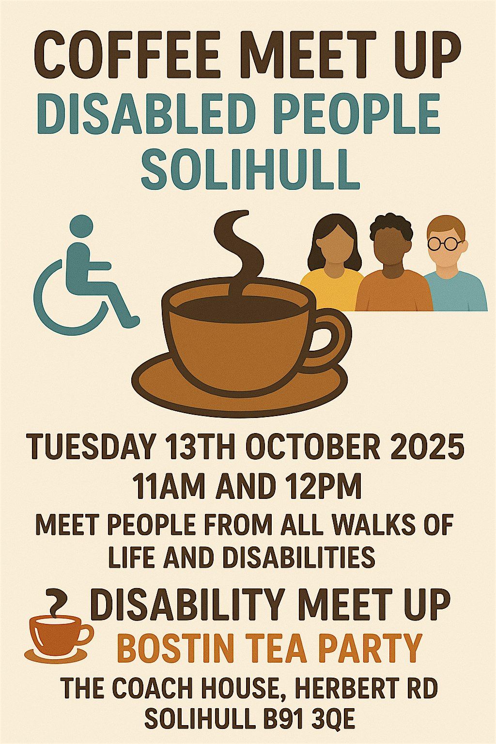 Solihull Disability Meet Up @ Boston Tea Party
