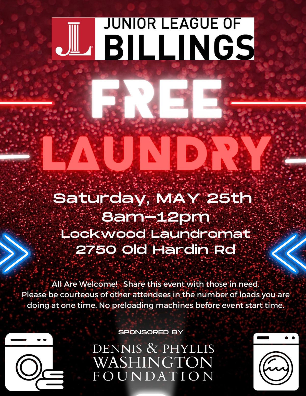 May 2024 Junior League of Billings Free Laundry Event