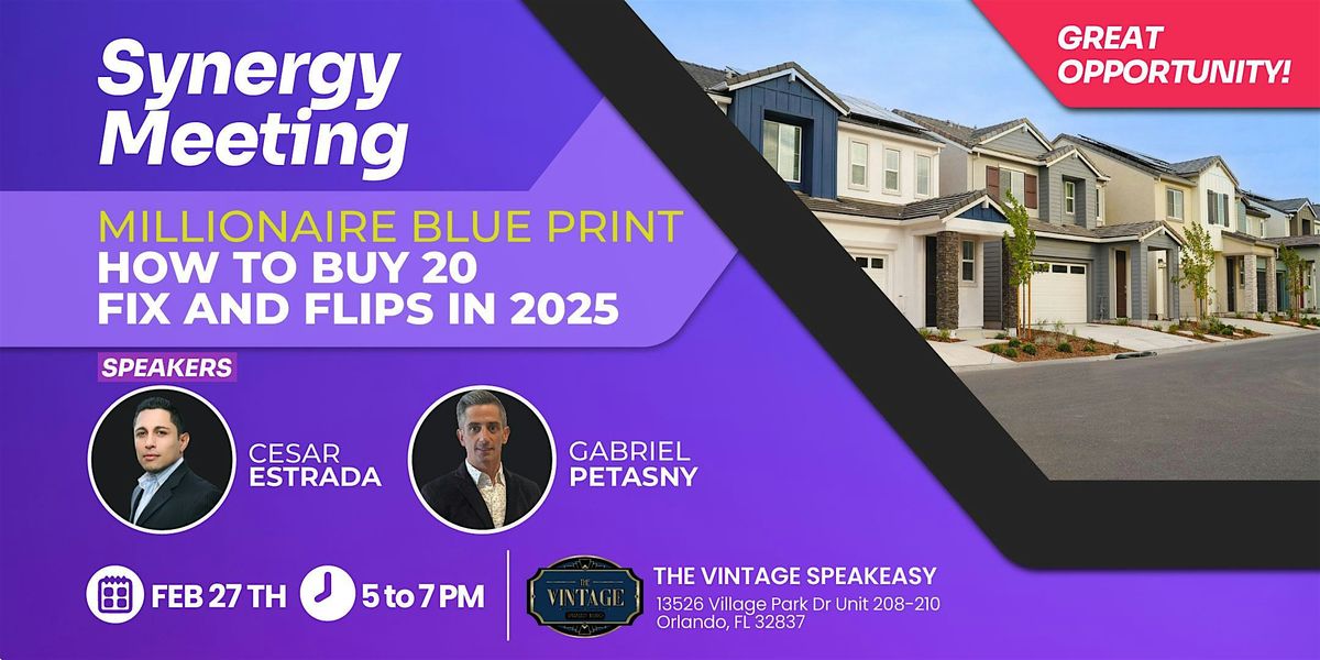 Synergy Meeting: Millionaire Blue Print-How to buy 20 fix and flips in 2025