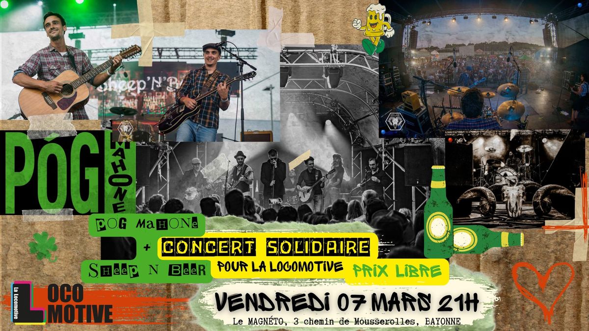 Concert Solidaire \u2022 POG MAHONE + SHEEP N BEER \u2022 LE MAGN\u00c9TO