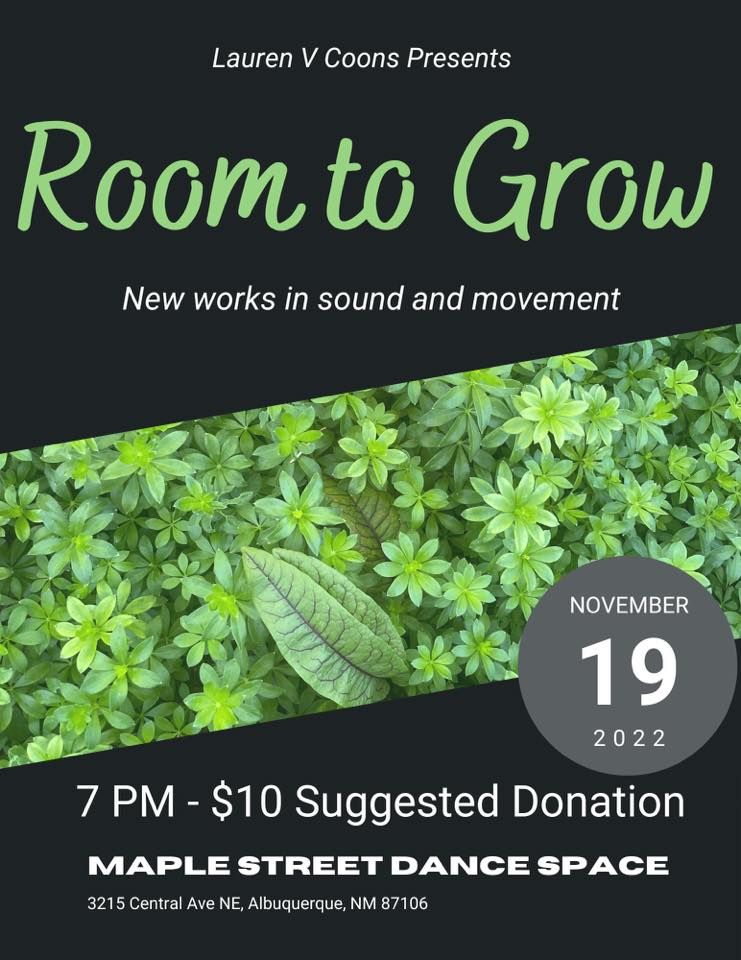 Room to Grow New works in sound and movement, Maple Street Dance Space