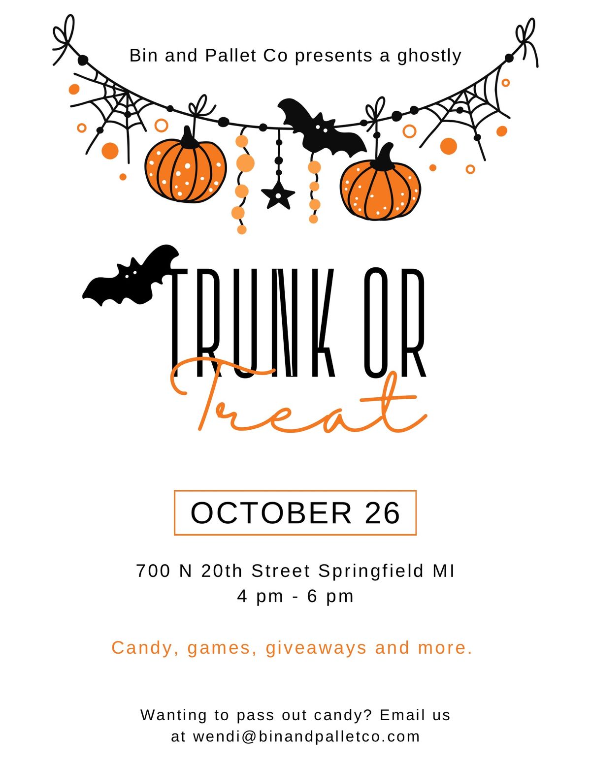 Halloween at Bin and Pallet - Trunk Or Treat 2024