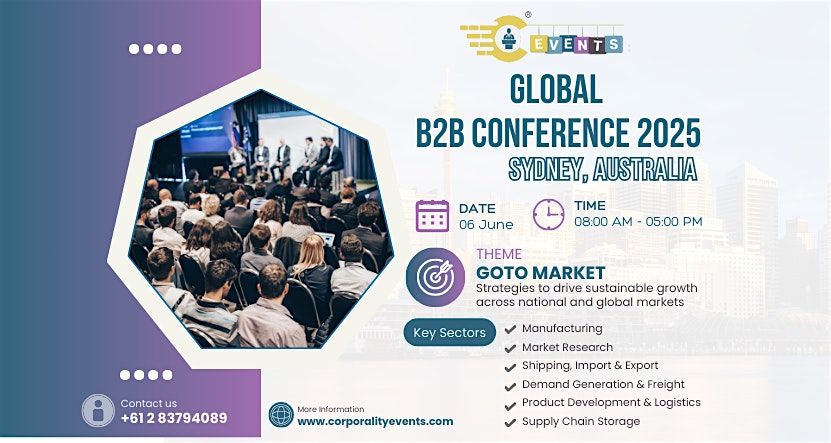 Global B2B Conference 2025 - GTM | 06 June , Friday | Sydney, Australia