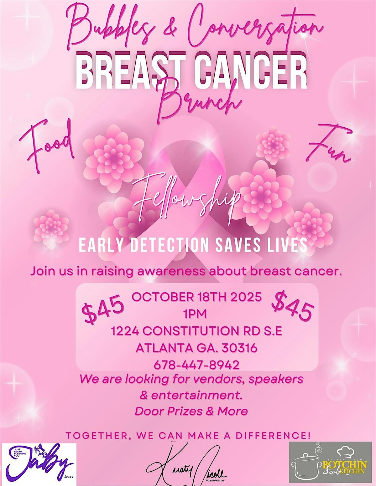 Bubbles & Conversation: A Breast Cancer Awareness Brunch