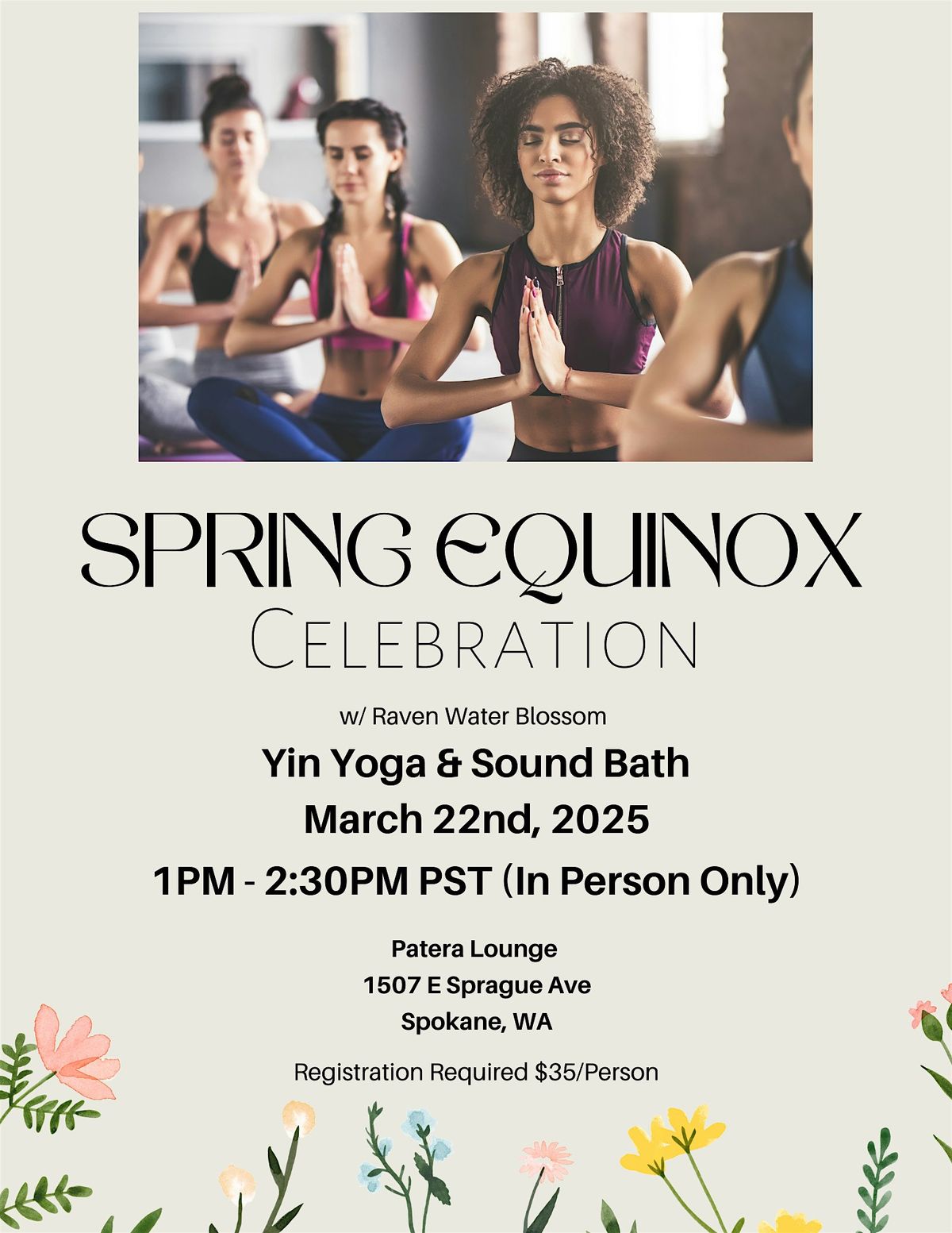 Spring Equinox Yin Yoga & Sound Bath w\/ Raven Water Blossom