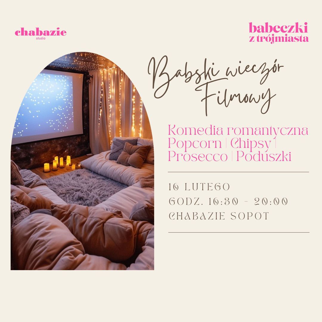 Sopot: Babski wiecz\u00f3r filmowy - komedia romantyczna, popcorn i chilll na poduszkach \u2764\ufe0f\ud83d\udc8b\ud83c\udf38