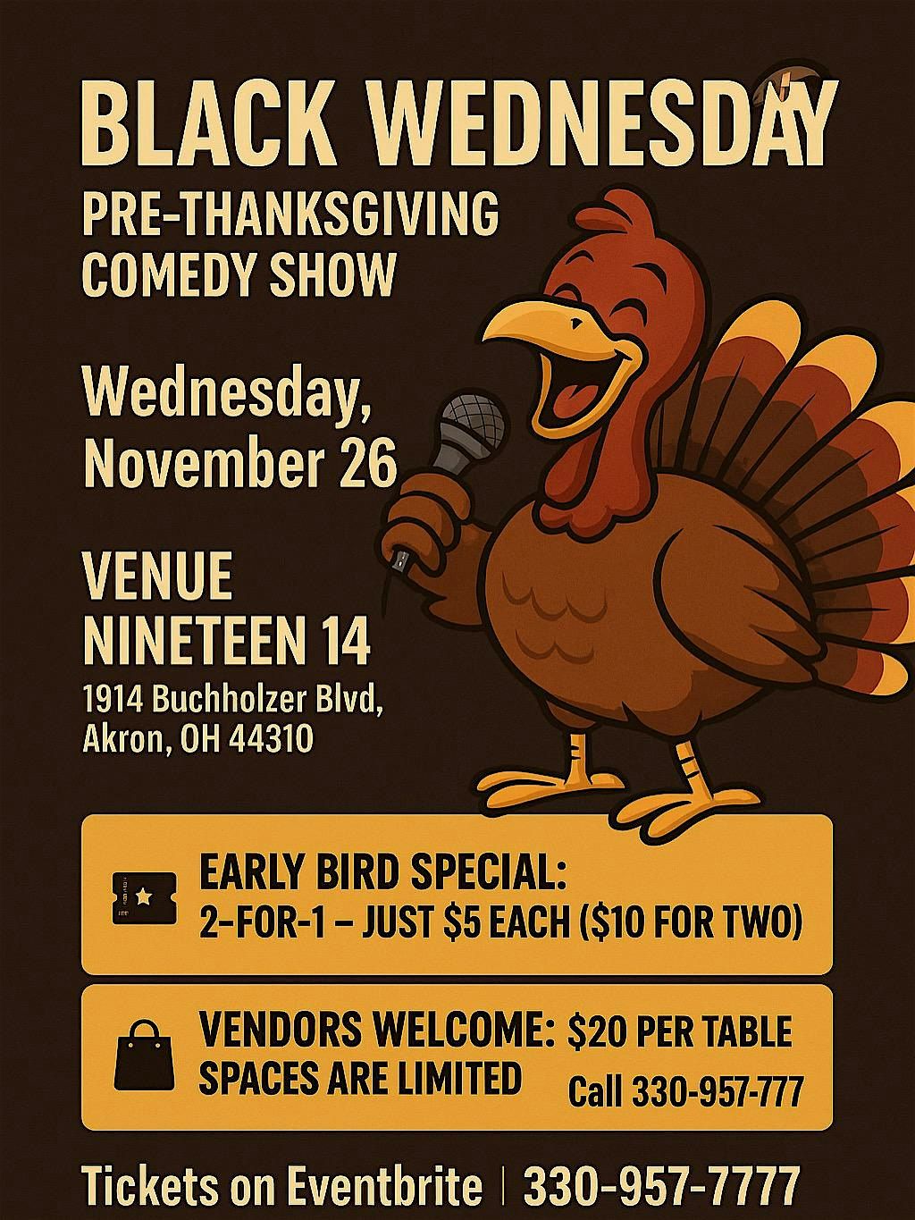 Black Wednesday: Pre-Thanksgiving Comedy Show at Venue Nineteen 14