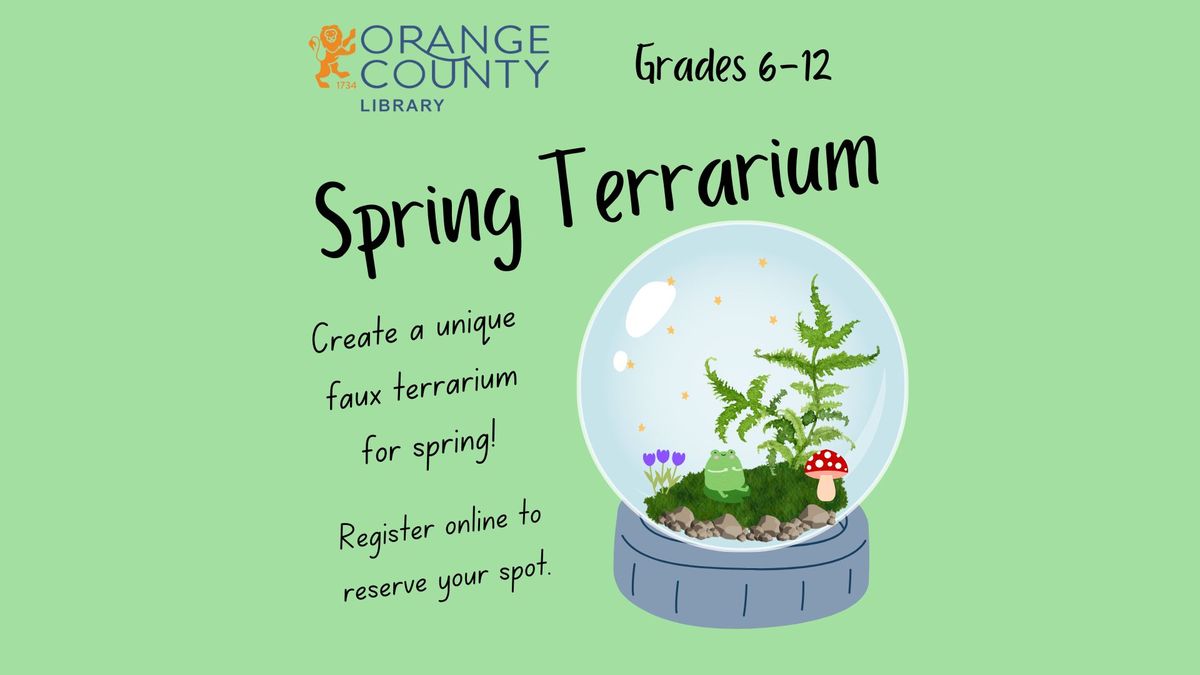 Wilderness Library Teen Program: Spring Terrarium