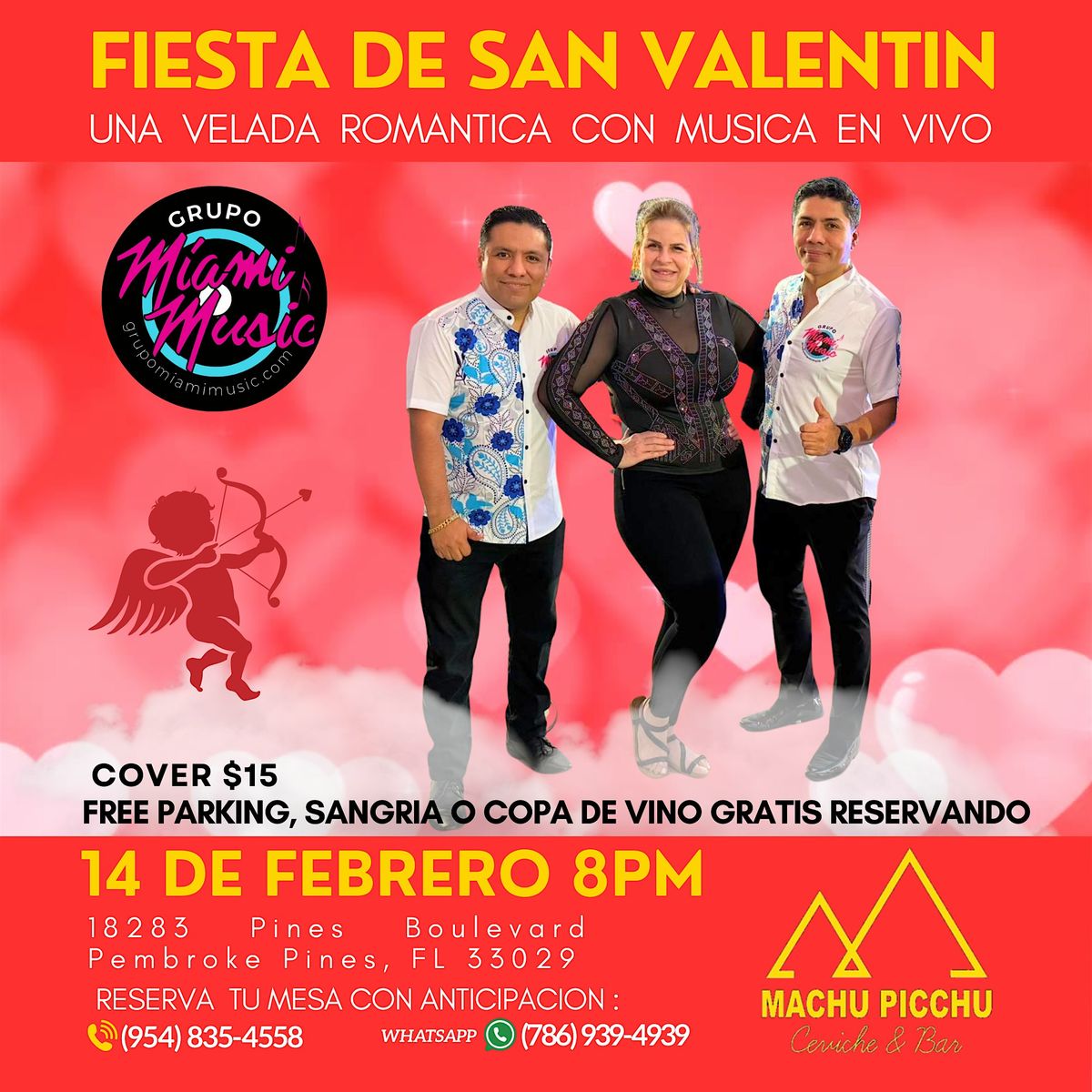 FIESTA DE SAN VALENTIN , VELADA ROMANTICA CON MUSICA EN VIVO