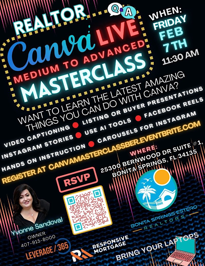 Realtor Canva Live: Medium to Advanced Masterclass - Hands-on Instruction