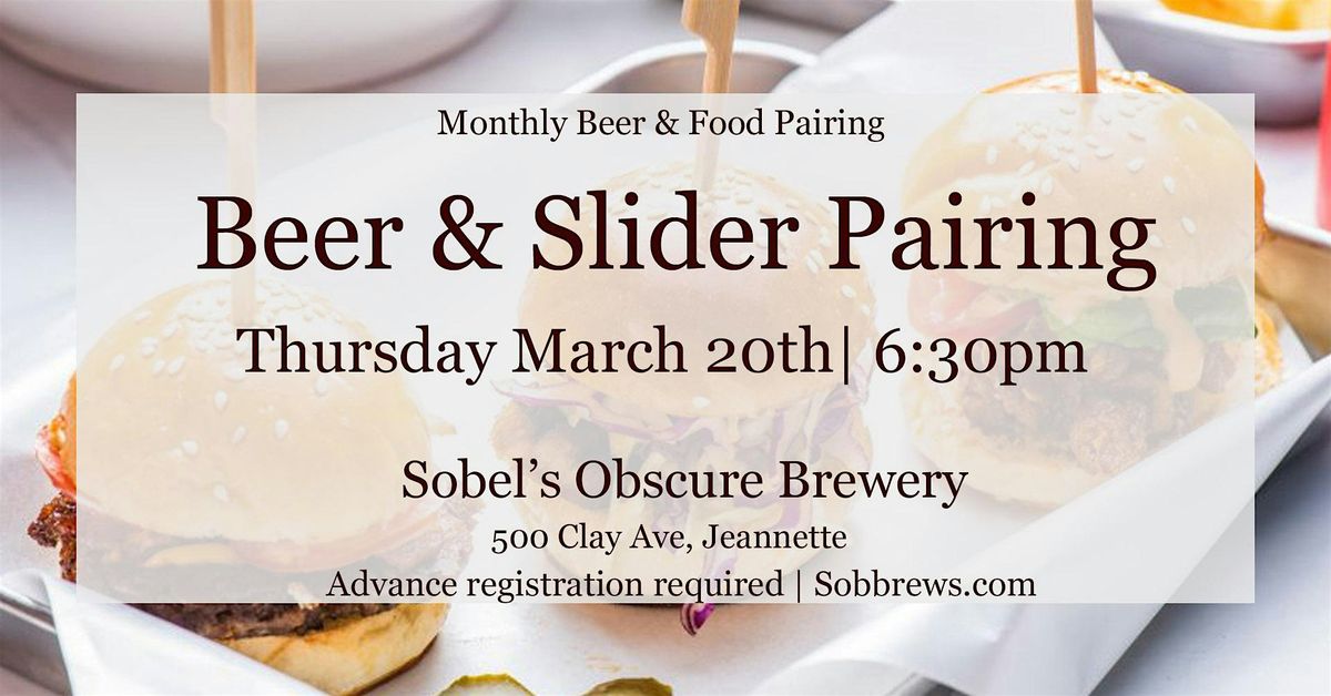 Monthly Food & Beer Pairing: Beer & Slider Pairing