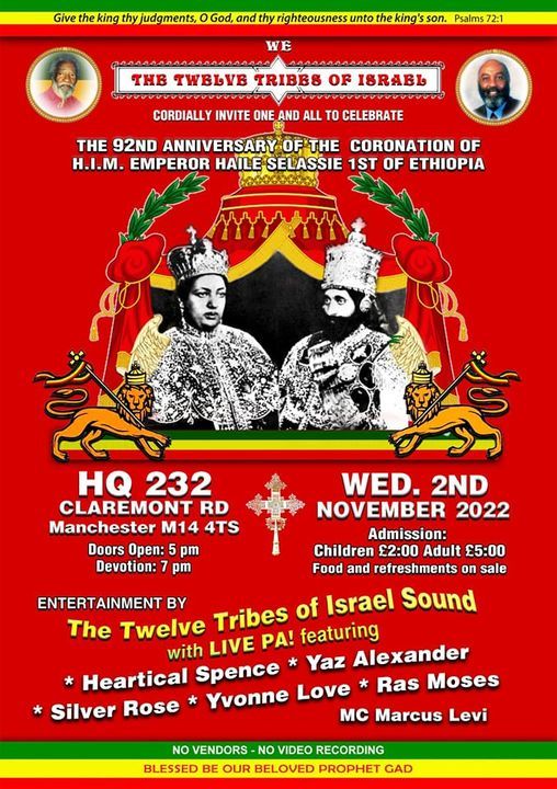 92nd Anniversary Coronation of H.I.M. @ RASTA HQ, 2nd NOVEMBER 2022 5pm-LATE