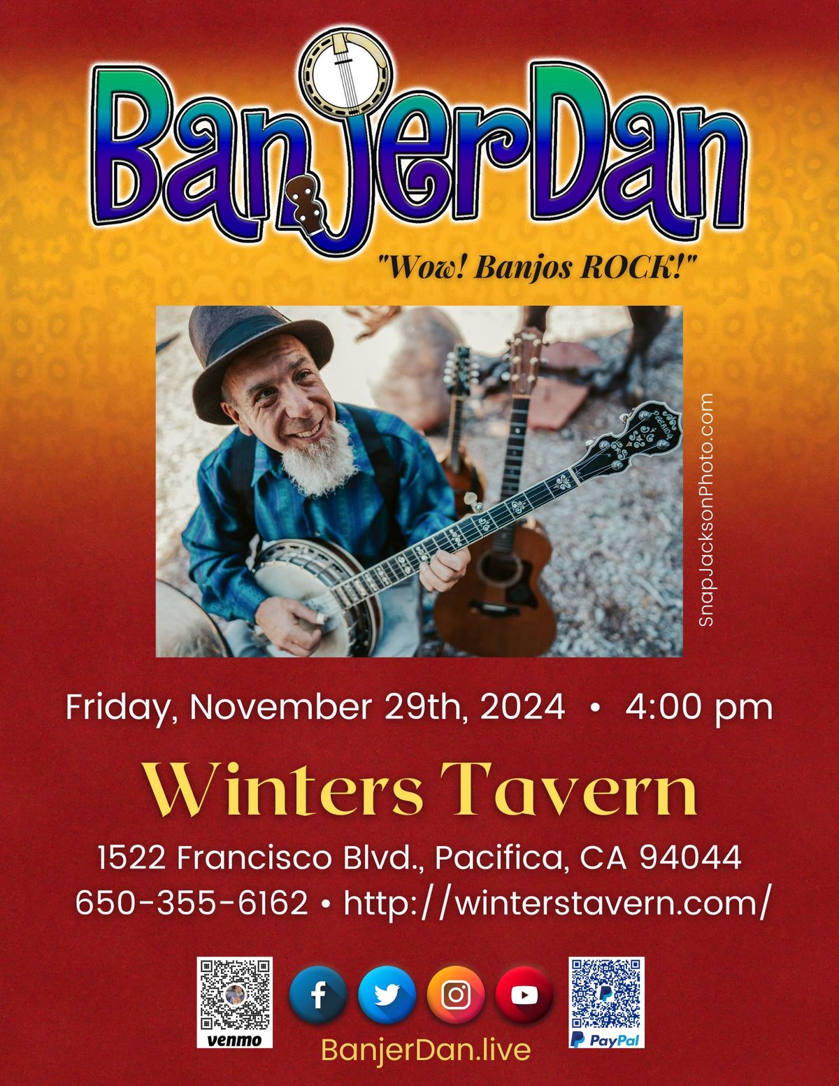 BanjerDan at The Winters Tavern, Pacifica, CA!