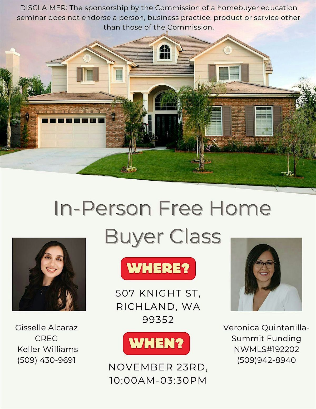 Free First-Time Home Buyer Class Sponsored by WSHFC