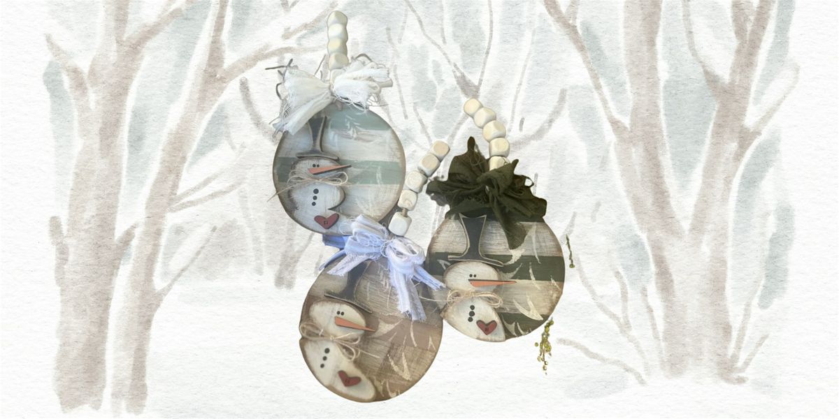 Snowmen Ornament Workshop - You Can Paint Studio